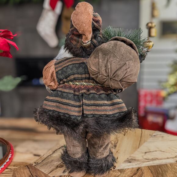 Rustic Old World Woodland Mountain Man Santa Tabletop Christmas Decor , 16”H - Picture 4 of 12